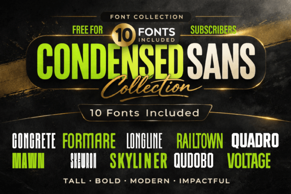 Condensed Collection – 10 Tall Set: Bold Typography