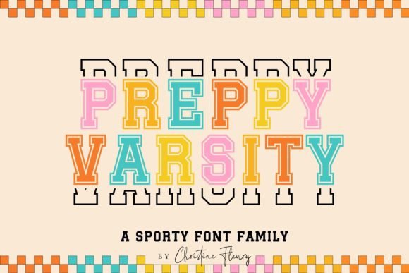 Preppy Varsity: Retro Sport Font for Modern Crafts
