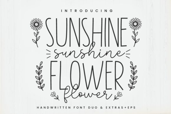 Sunshine Flower: A Cheerful Font Pair for Creative Crafts